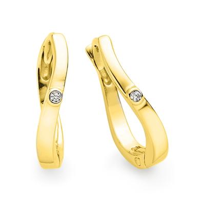 Paar Creolen BRUNO BANANI "Schmuck Geschenk Silber 925 Ohrschmuck Ohrringe", gold (gelbgoldfarben, weiß, kristallweiß), Ohrringe, Damen, Silber 925 (Sterlingsilber), mit Zirkonia (synth.)