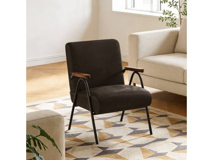 Chaise longue moderne rétro velours côtelé canapé Chaise respirant tissu velours côtelé Stable cadre en fer maison salon Chaise longue unique