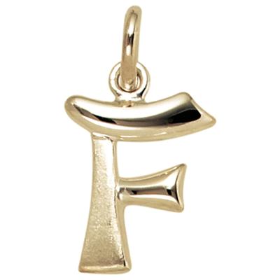 Buchstabenanhänger JOBO "Anhänger Buchstabe", gelbgold 375, Schmuckanhänger, Damen, F, Gelbgold 375, 375 Gold