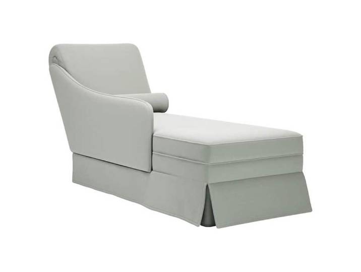 Fauteuil long et traversin accoudoir droit gris clair velours fauteuil fauteuil de détente fauteuil long 4009782