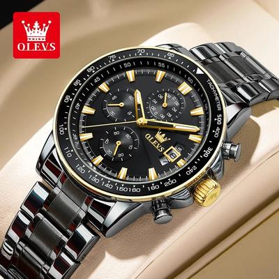 Uplifted Finds OLEVS TY705 Men Quartz Watch Waterproof Luminous Multifunction all Black