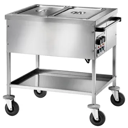 Virtus Bainmarie-Wagen mit Zwischenboden, 2x GN 1/1 H=150 mm, 2 Temperaturzonen (IFD0010/F)