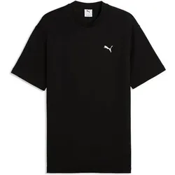 PUMA Herren Shirt ESS ELEVATED Relaxed Material Tee, Größe S in Schwarz Schwarz