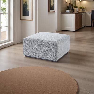 ZWYO HOSIMU "30"" Polyester Square Ottoman with Loop Yarn Texture & Rubber Feet."