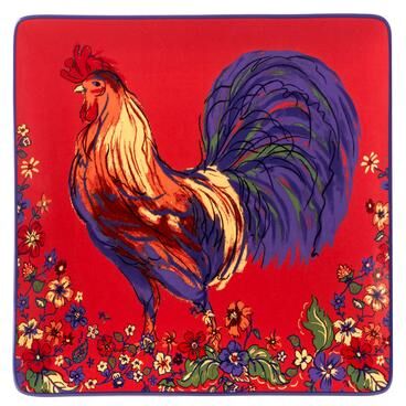 "Certified International Morning Rooster Square Platter - 12.5"" x 12.5"" x 1.25"""
