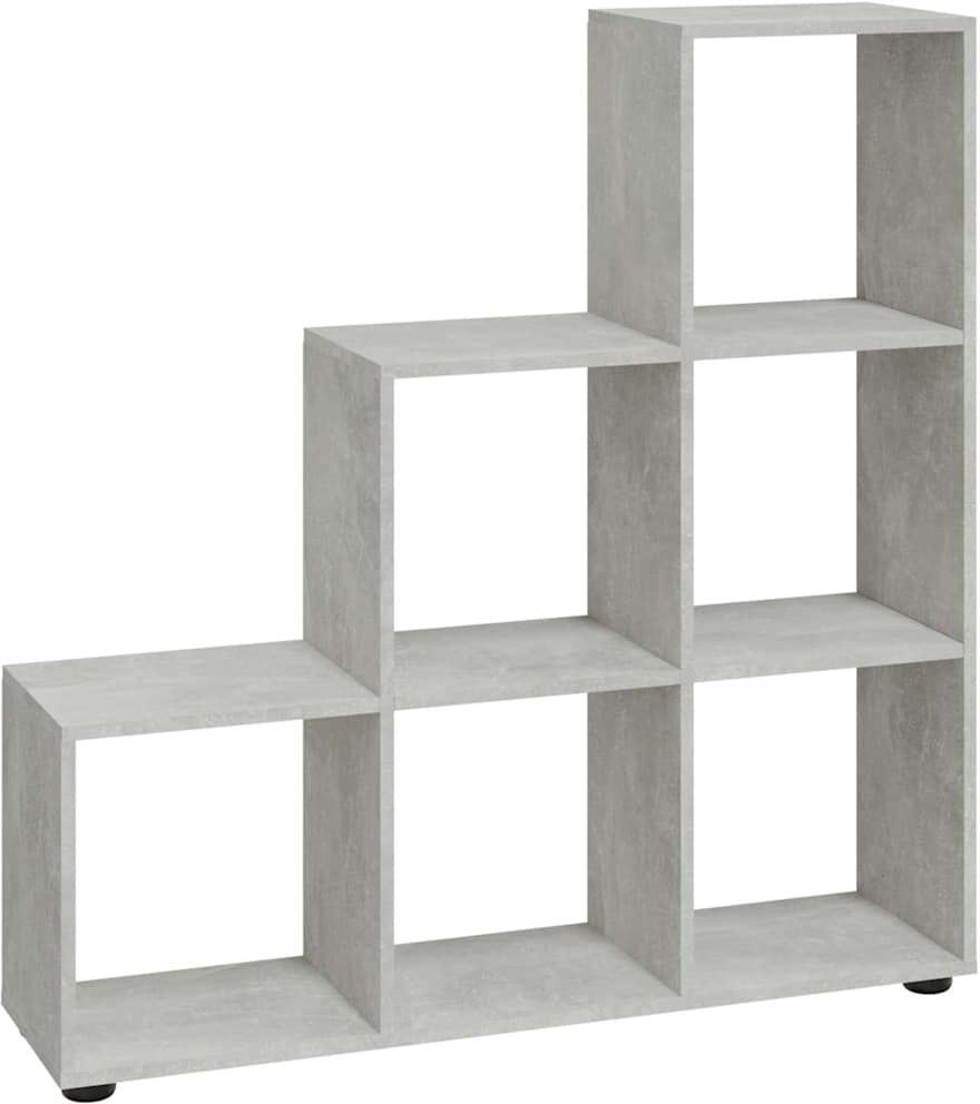 vidaXL Bibliothèque escalier Gris béton 107 cm Bois d'ingénierie
