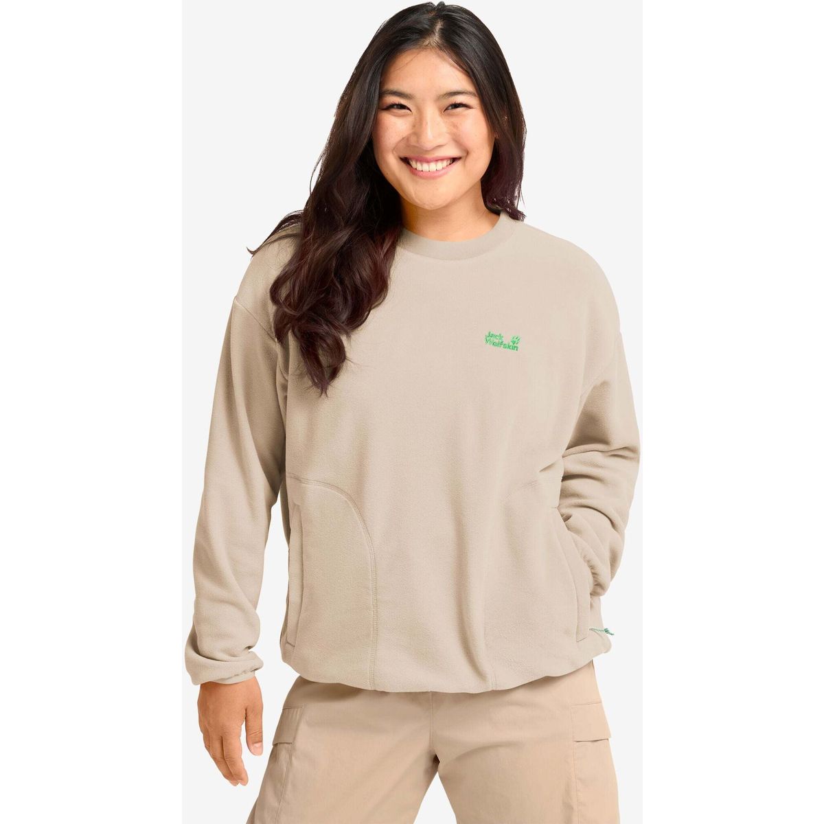 Jack Wolfskin Find The Wild Crewneck W oyster (A0084) XS A65739_A0084_A04