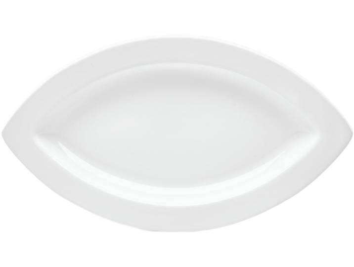 Servierplatte VAN WELL Platte flach 21 cm, Linsenform, 6 Stück , weiß, B:21cm H:3cm L:36cm, Steingut, Servierplatten, Servierplatte, spülmaschinen- und mikrowellengeeignet
