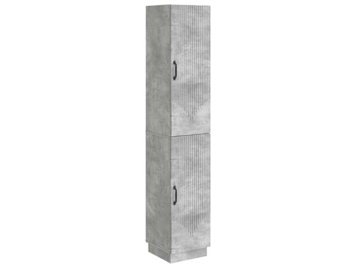 PUGYNBK Schrank-Set, 2 Stück, Grau, Beton, technisches Holz Mit Fächern, organisierter Aufbewahrung, ergonomisches Design, Verwendung im Innen- und Außenbereich