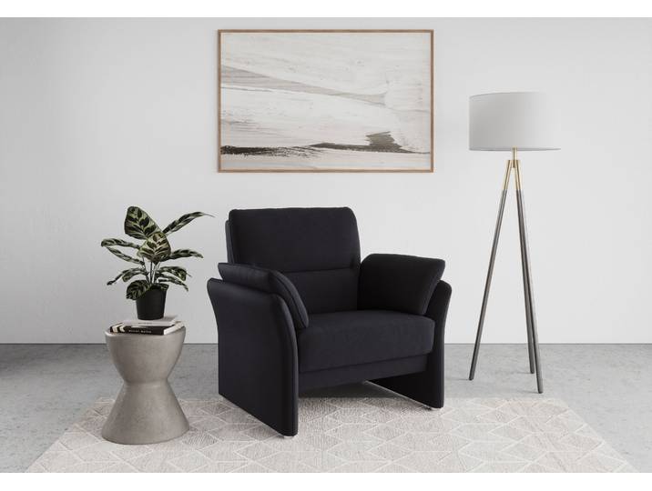 Clubsessel, Microfaser Hochflorig, Dunkelblau, 99×88 cm, Hoher Sitzkomfort, Klassisch, DOMO Collection