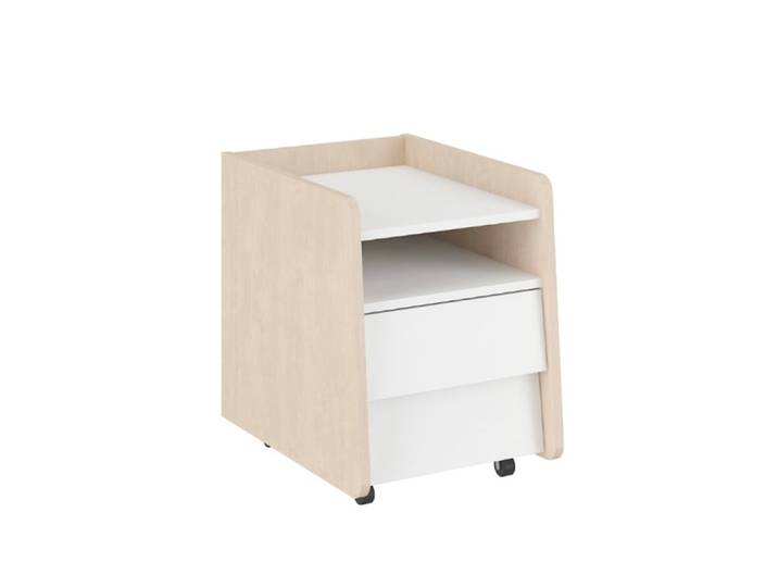 Chevet 2 tiroirs Bellamy So Sixty Blanc et bois