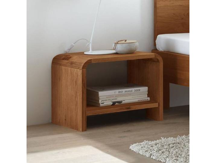 Nachttisch Ecuador Eiche Massivholz H 40cm H:45cm/B:50cm/T:40cm Braun modern