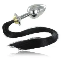 METAL HARD - ANALSTECKER AUS STAHL MIT SCHWANZ 8,89 CM