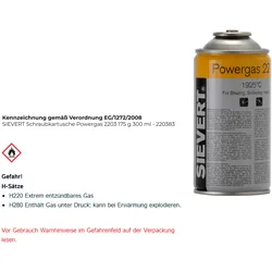 SIEVERT Schraubkartusche Powergas 2203 175g 300ml - 220383