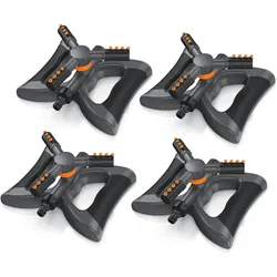 Brandson, Rasensprenger, 4x Kreisregner Garten Sprinkler, 360° Rasensprenger, 3 Arm, rotierend, für Flächen bis 314 m2 (Kreisregner)
