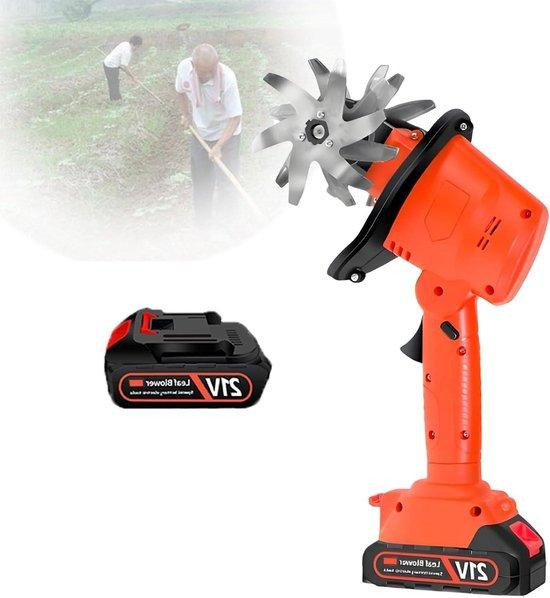 Elektrische Mini-Cultivator Oranje - Snoerloze Tuinfrees met 10 cm Werkdiepte