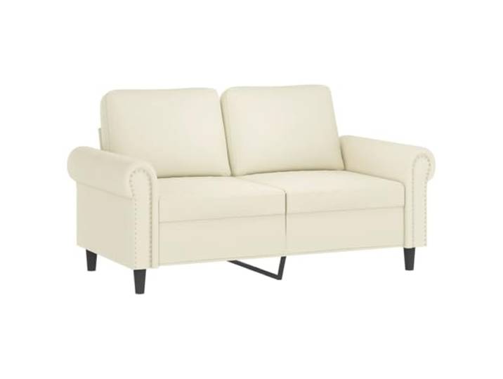 KTHLBRH Set aus 2 Sofas aus cremefarbenem Samt mit 5 Kissen Schaumstoff, Metallrahmen, 2-Sitzer 152 cm, 3-Sitzer 212 cm, Wohnzimmer