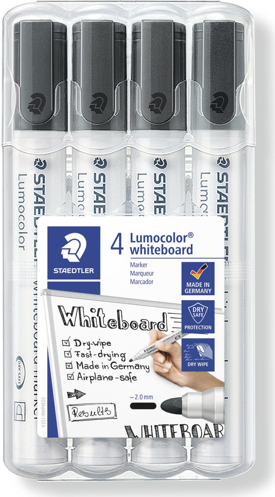 STAEDTLER Lumocolor Whiteboard-Marker 2.0 mm Schwarz 351WP4-9X