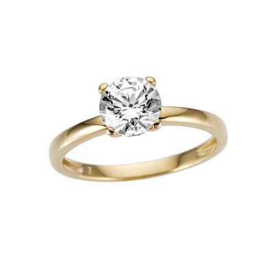 Goldring FIRETTI "Schmuck Geschenk Gold 333 Damenring Verlobungsring Goldring Solitär" Gr. 16, gold (gelbgoldfarben, kristallweiß), Fingerringe, Damen, 16, Gelbgold 333, Goldring, mit Zirkonia (synth.)