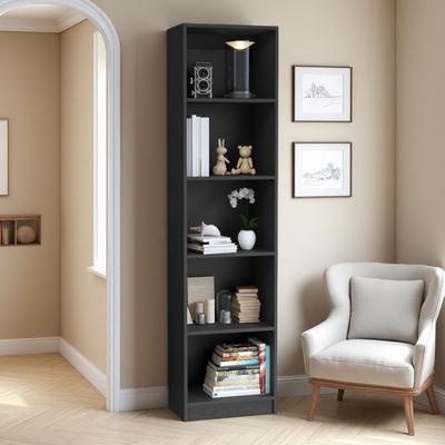 ZWYO HOSIMU "71.1"" 5-Shelf Compact Bookcase Storage Unit with Spacious Shelves, Slim Vertical Design, Easy Assembly & Durable Build"