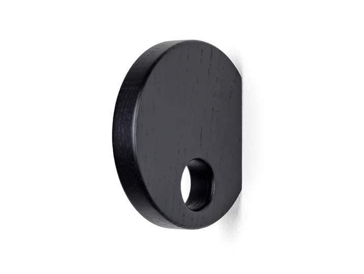 HANA - Yoyo Wandhaken Ø 12 cm, Eiche schwarz gebeizt