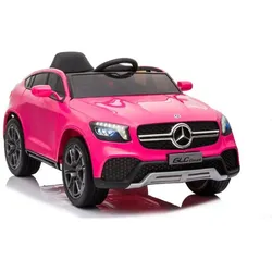 ES-Toys Kinder Elektroauto Mercedes GLC pink, Kunstledersitz, EVA-Reifen
