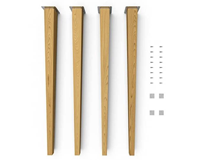 Sossai Tischbeine aus Massivholz Eiche mit Öl-Finish, Clif Square HMF3, 71 cm hoch, eckig, gerade Ausführung, für Stühle, Tische