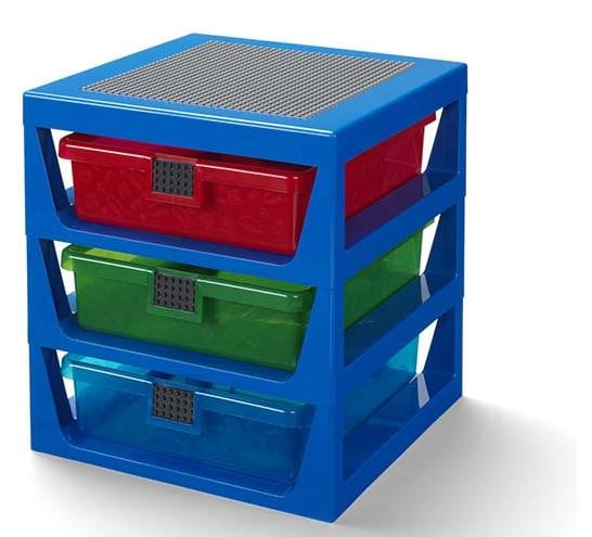 LEGO opbergbox met 3 lades, blauw