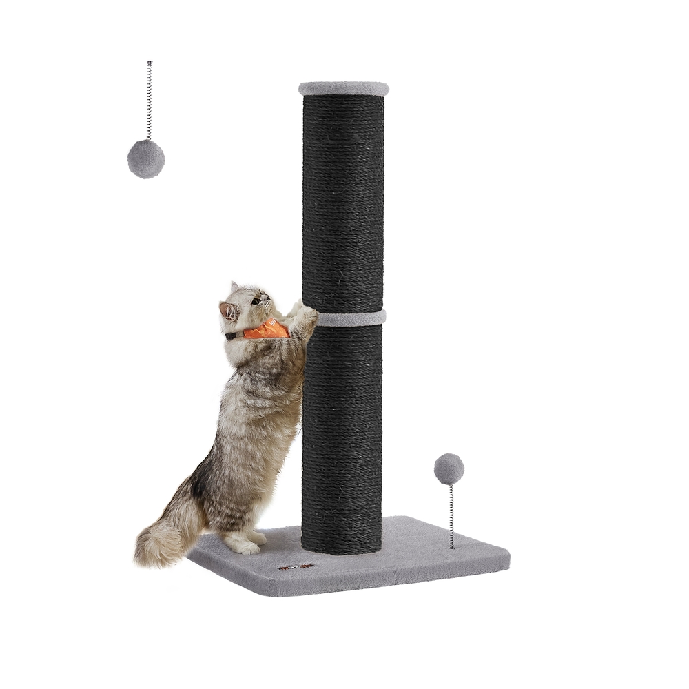 Feandrea Kratzbaum 85 cm hoch mit Plüschball und Glocke tintenschwarz PCA041B01