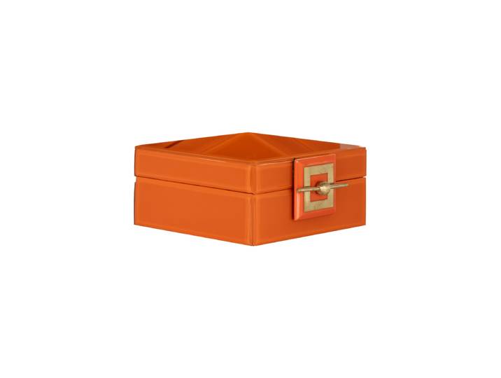 Design Schmuckkasten „Bodine“ aus Glas Orange Medium, 17 x 17 cm Richmond Interiors