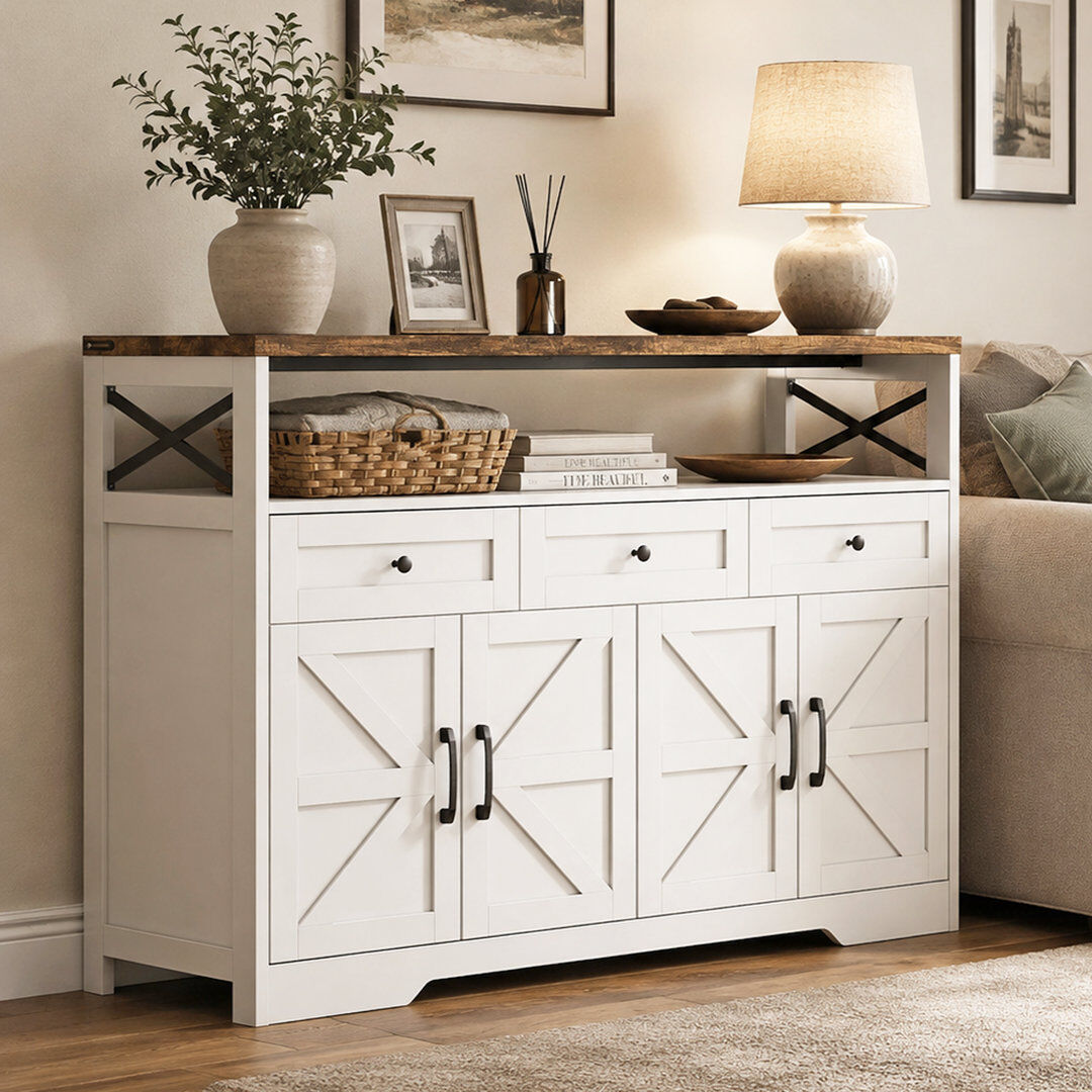 Metro 140 cm W Sideboard White 95cm H X 140cm W X 35cm D