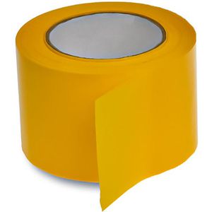 dm-folien Warnband 02975012, Absperrband, nicht klebend, gelb, 75mm x 100m