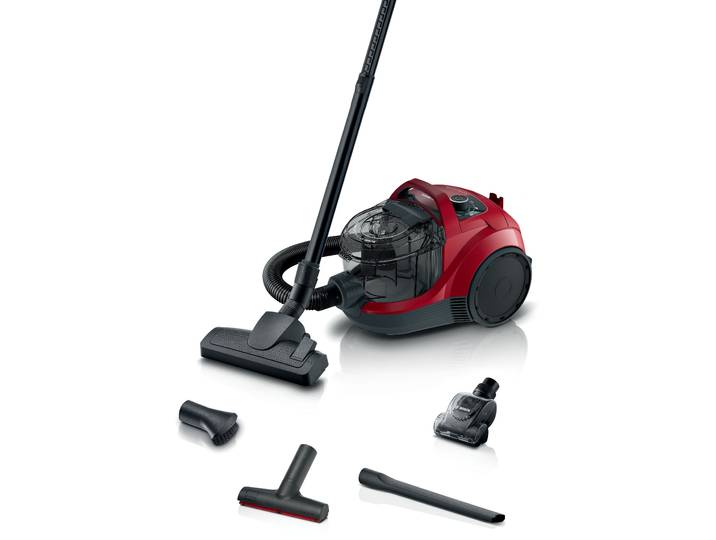 BOSCH Bodenstaubsauger Serie 4 BGS21CAR, Hygiene-Filter, XXL-Polsterdüse, XXL-Fugendüse , rot (cranberry), B:30,1cm H:29cm T:44,6cm, Bodenstaubsauger, 10 J. Motorgarantie, ideal zur Fahrzeug-Innenreinigung, kompakt, rot, Bodenstaubsauger