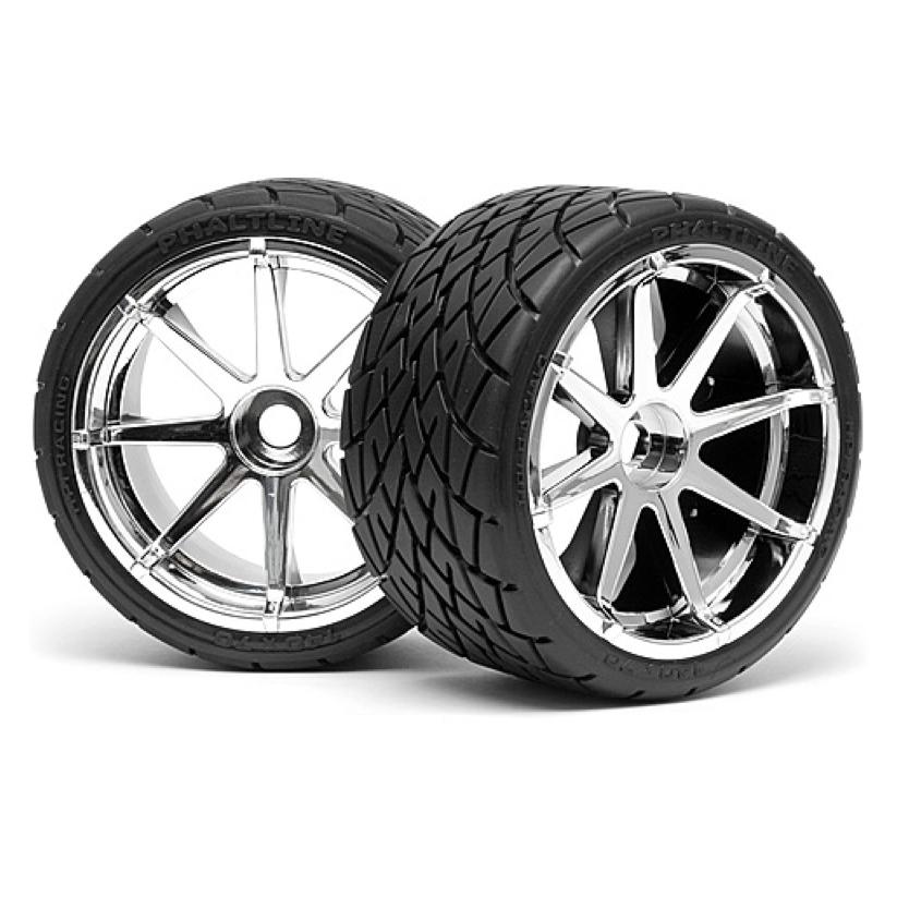 HPI Reifen Phaltline Auf Felgen Blast Chrom (4729)
