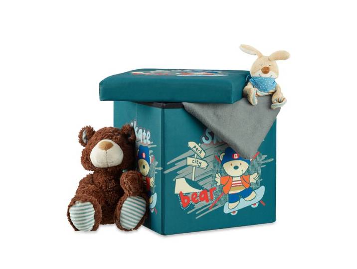 Relaxdays Sitzhocker für Kinder mit Stauraum