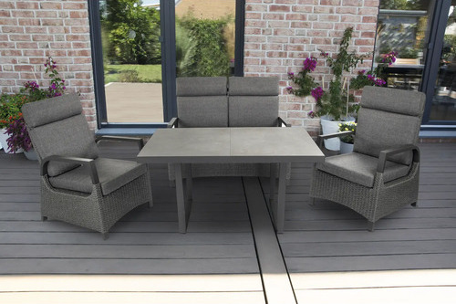 bellavista - Home&Garden Lounge-Set Orlando Grau Aluminium Polyrattan 4 Personen Gartenmöbel