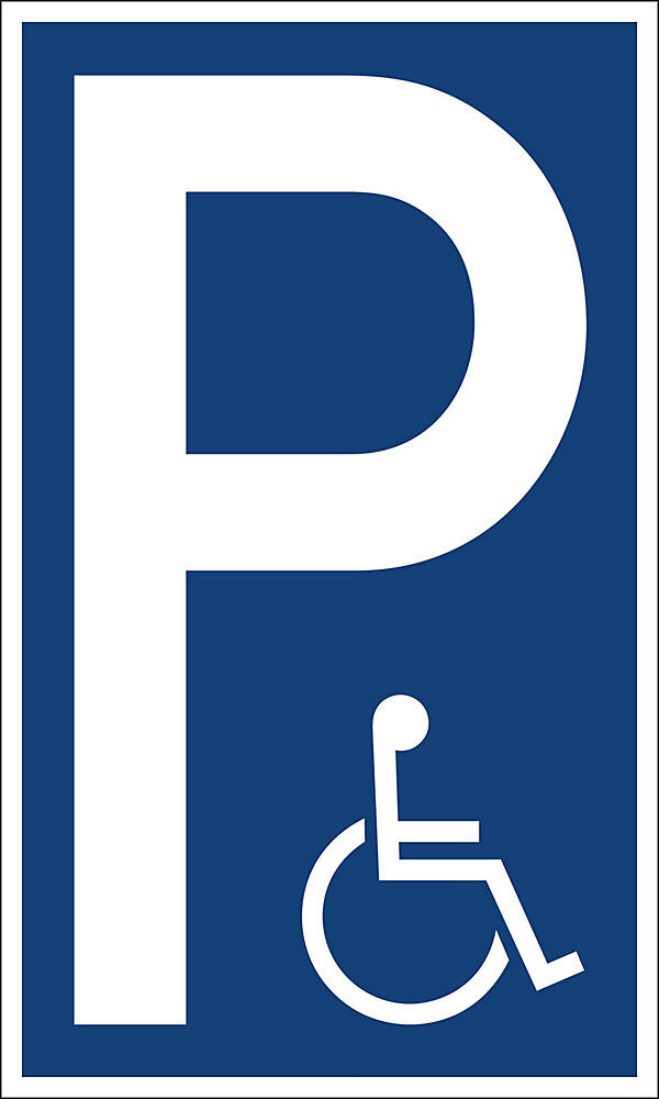 Parkplatzkennzeichen, Kunststoff, P / Rollstuhlsymbol, LxH 150 x 250 mm kaiserkraft