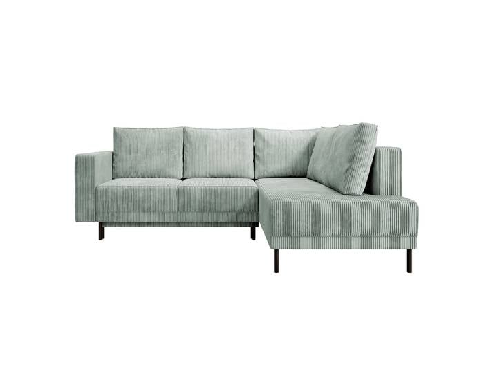 Ecksofa Rodario mit Schlaffunktion und Bettkasten, hellgrauer