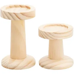 Kerzenhalter aus Holz, 2 Stück