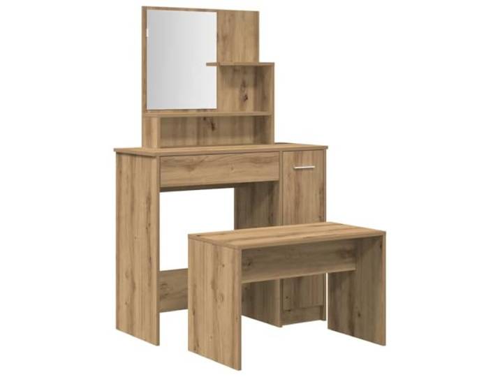 Makastle Schminktisch-Set Artisan-Eiche 86,5x35x136 cm