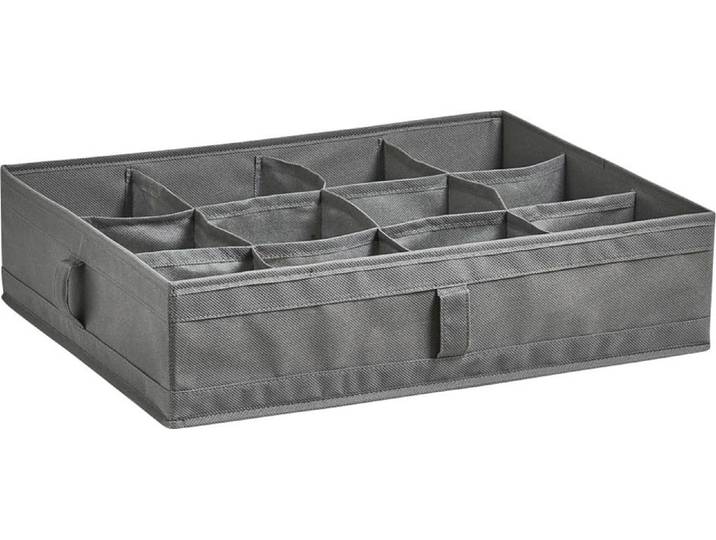 Organizer ZELLER PRESENT 12 Fächer , grau, B:44cm H:11cm T:34cm, Polypropylen, Aufbewahrungsboxen, Organizer, Aufbewahrungsbox, faltbar, für Wäsche