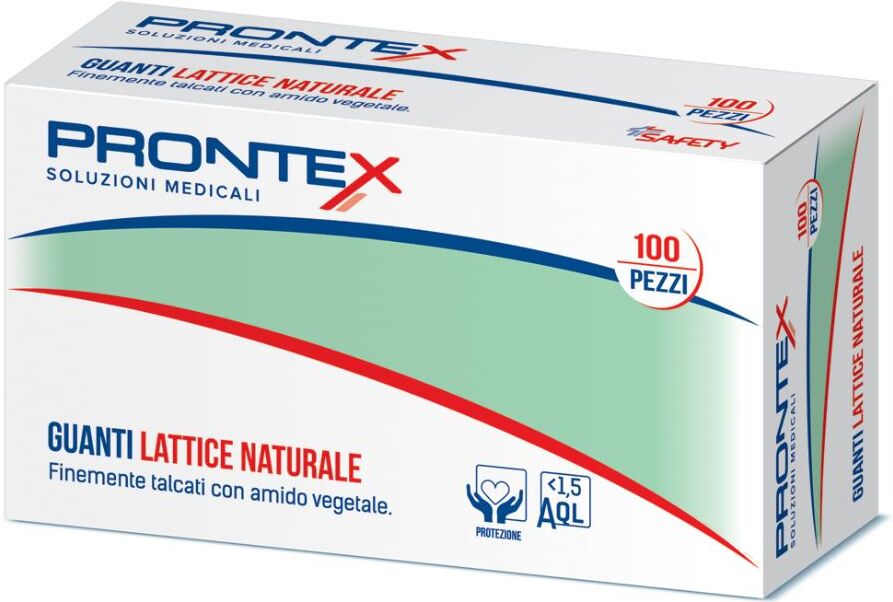 SAFETY SpA Prontex Guanto In Lattice Con Amido Grande 100 Pezzi - Guanti Monouso in Lattice per Uso Medico e Domestico