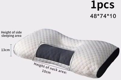 Inspired Finds Cervical Orthopedic Neck Pillow Soybean Fiber Sleep Support With SPA Massage Comfort For Pain Relief & Relaxation blue 18.90x29.13x3.94in