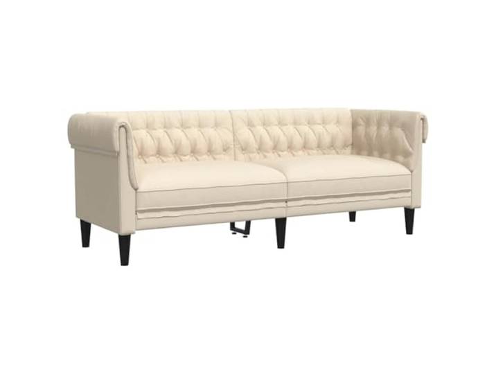 IBUQDDV 3-Sitzer-Sofa Chesterfield Leinen mit Rollarmen Naturtextil aus Flachsfasern, atmungsaktiv, feuchtigkeitsaufnehmend, temperaturregulierend, stabile Beine, 110 kg pro