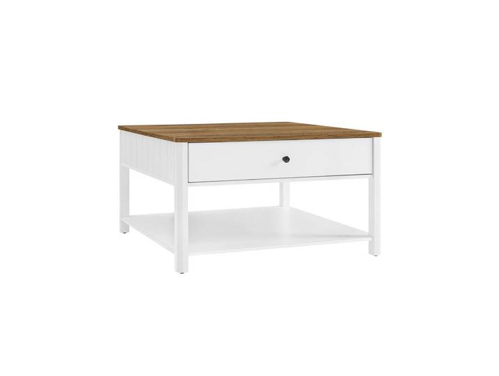 Hansiro Couchtisch Bissau, Weiß, 80x45x80 cm, Wohnzimmer, Wohnzimmertische, Couchtische