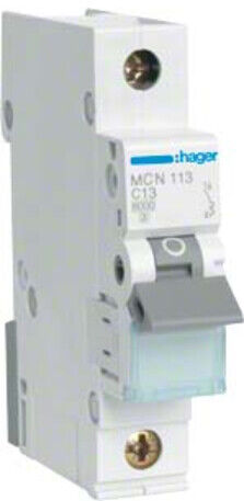Hager Disjoncteur unipolaire C-13A, 6kA MCN113 (MCN113)