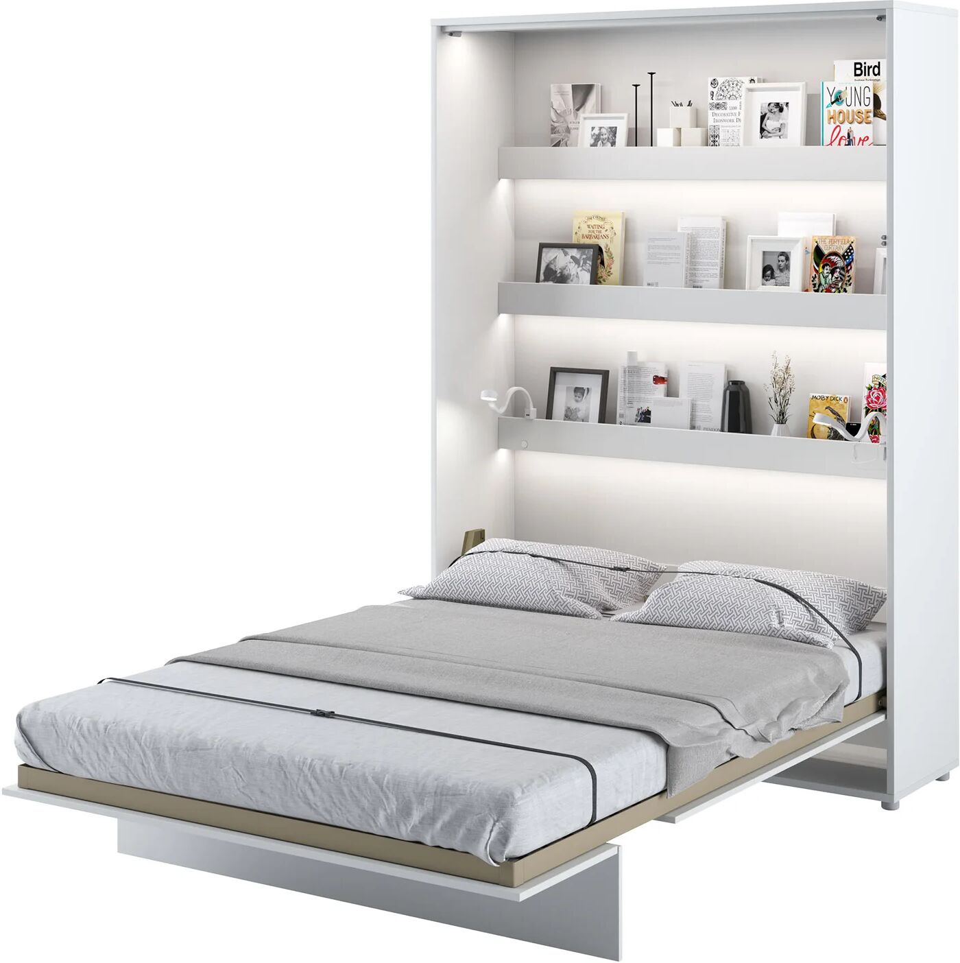 garneroarredamenti Letto a scomparsa verticale 180x200 cm matrimoniale oversize bianco Camelio
