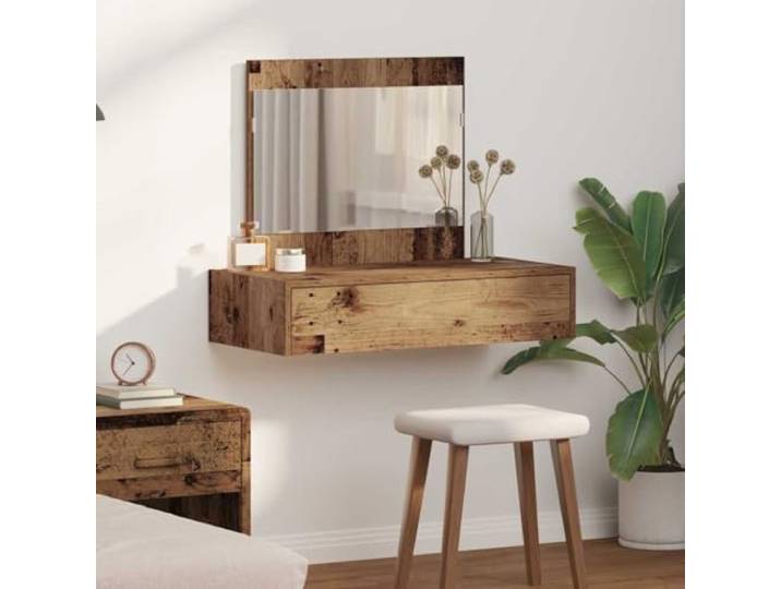 Schminktisch Braun 83 x 40 x 70 cm Holzwerkstoff mit Spiegel und Schubladen Mattes Finish, rechteckige Form, platzsparend, moderne Optik, langlebiges Material