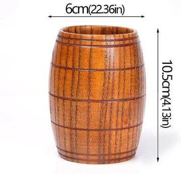 Inspired Living Handcrafted Jujube Wood Mug Natural Wooden Coffee Cup With Ergonomic Handle j
