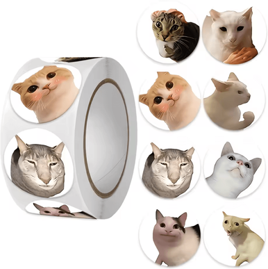 Uplift Curations 500Pcs Cartoon Cat Stickers Meme Sticker Pack For Planner & Scrapbooking Stickers And Cat Lover Gifts design c